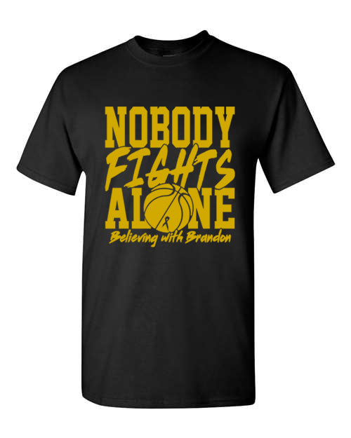 Custom Nobody Fights Alone Gildan Black Short Sleeve T-Shirt