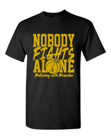 Custom Nobody Fights Alone Gildan Black Short Sleeve T-Shirt