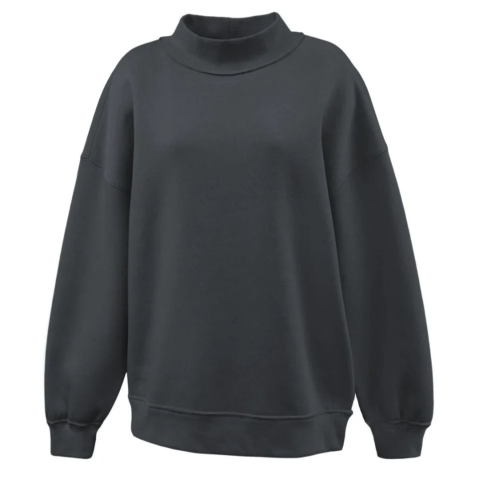 Custom Gingham Mock Neck Sweatshirt