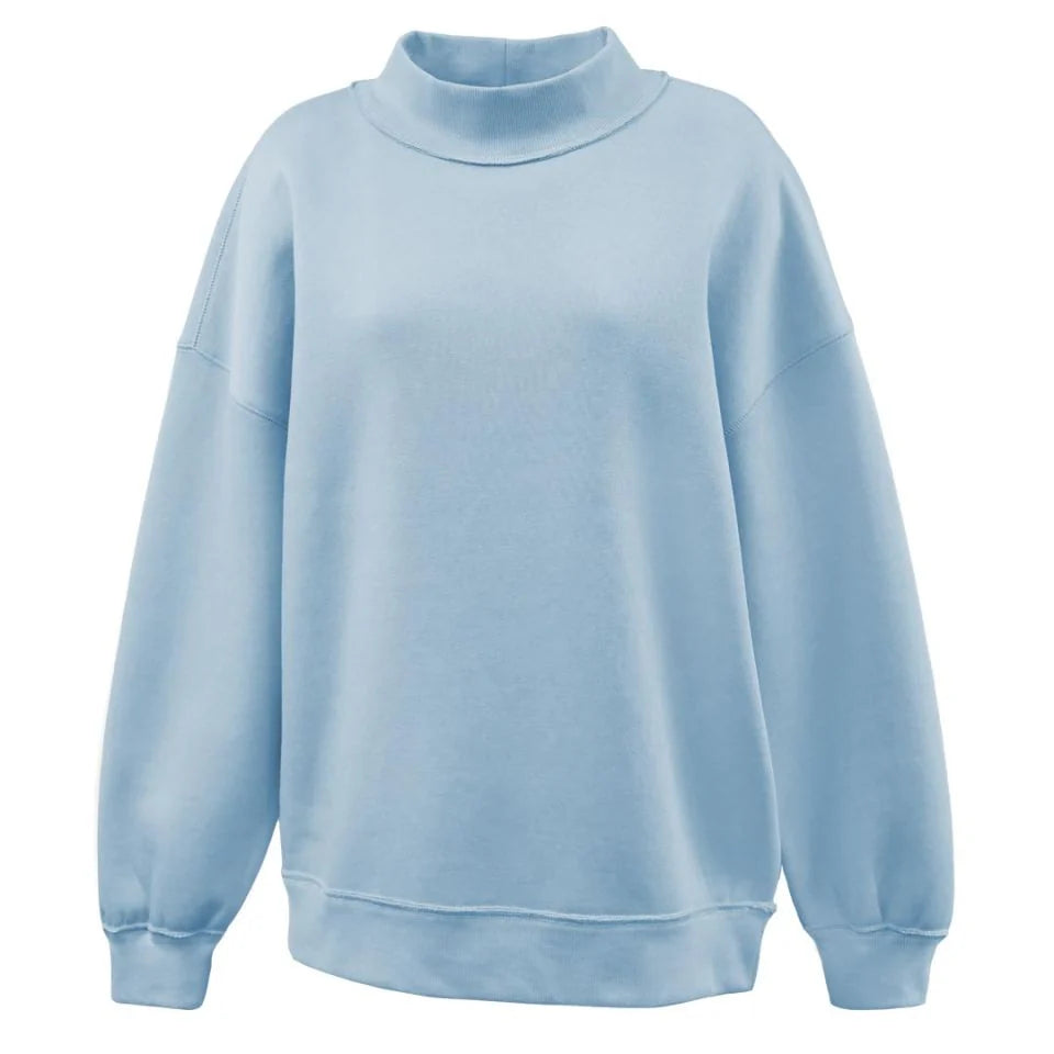 Custom Gingham Mock Neck Sweatshirt