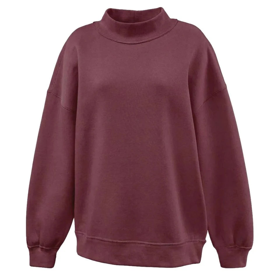 Custom Gingham Mock Neck Sweatshirt