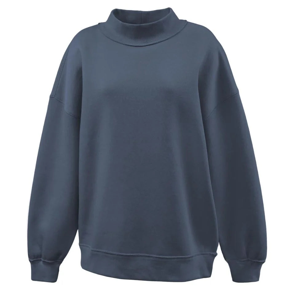 Custom Gingham Mock Neck Sweatshirt