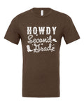 Howdy Second Grade Bella Canvas Heather Brown Short Sleeve T-Shirt