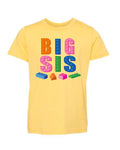 "Big Sis" Block Letter Bella Canvas Heather Yellow Gold Short Sleeve T-Shirt