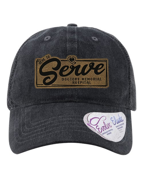 Corduroy Ponytail Hat with Leather Patch (#34195)