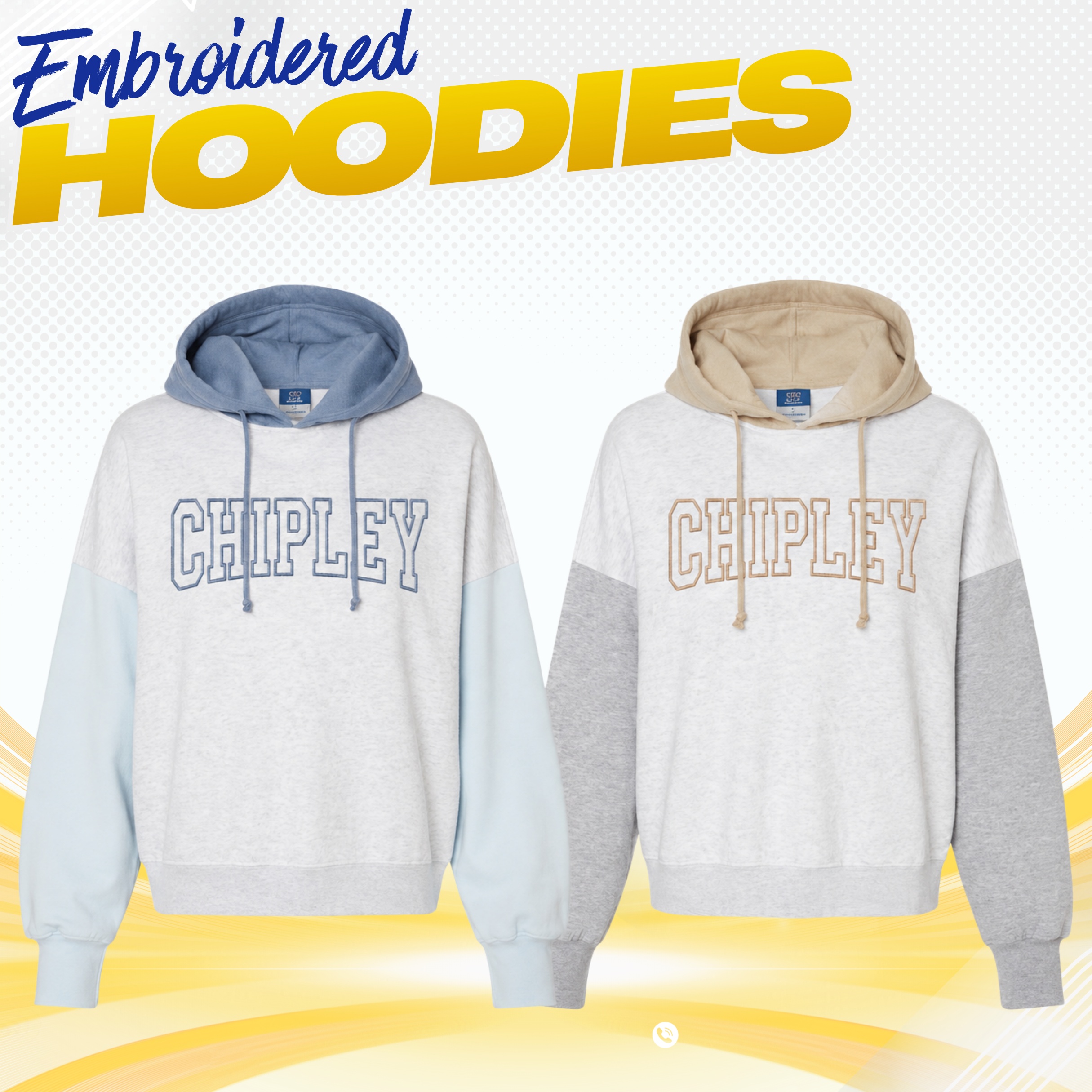 Chipley Embroidered Crop Hoodies (W23716)