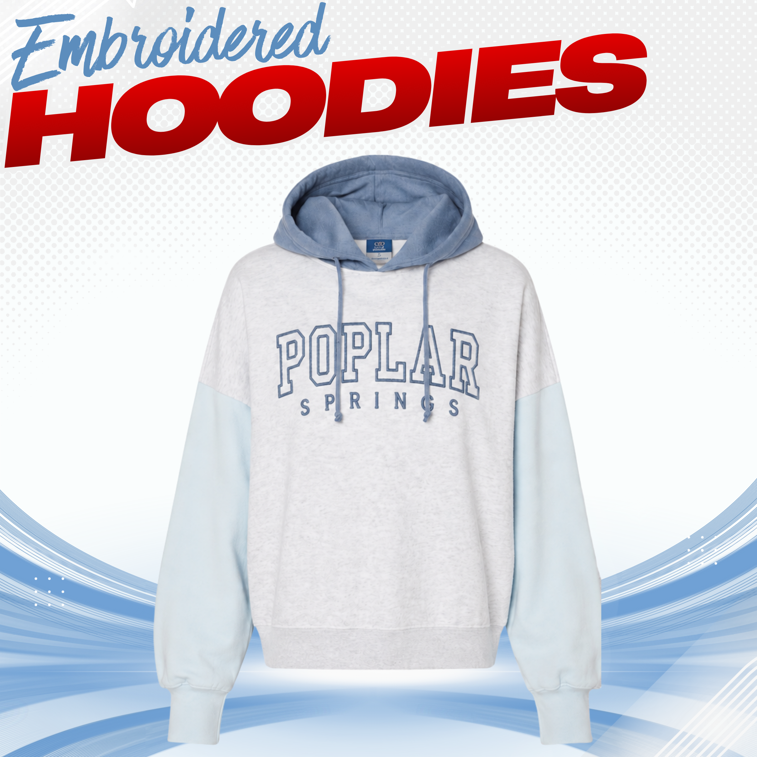 Poplar Springs Embroidered Crop Hoodie (W23716)
