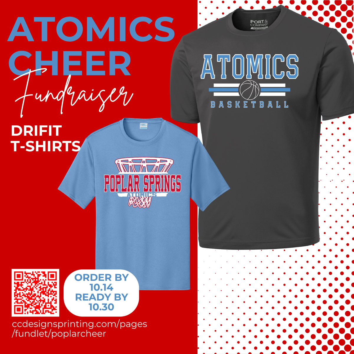 Poplar Springs Drifit Spirit Shirt (PC380) Cheer Fundraiser