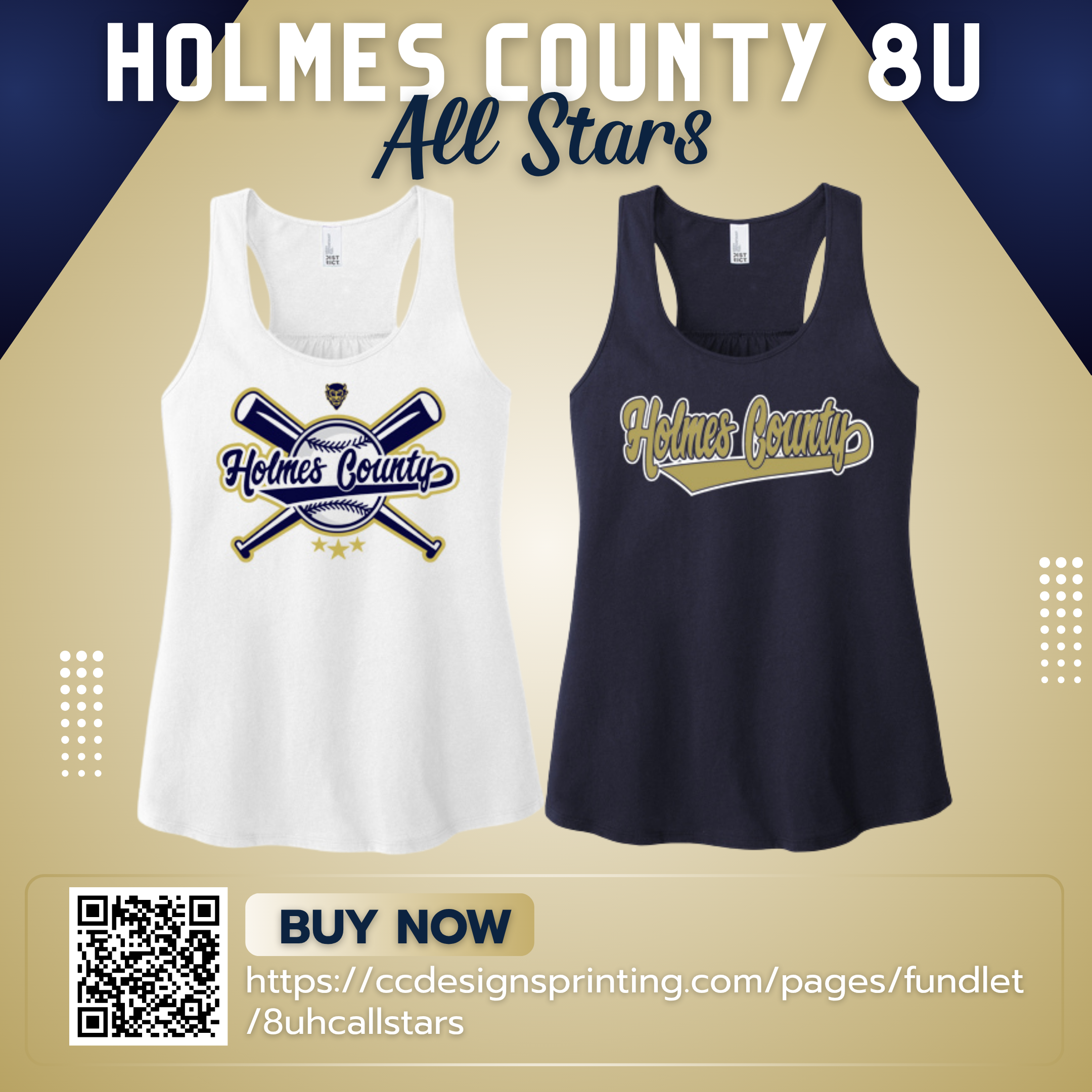 Holmes County 8U Baseball 2026 Racerback Tank DT6302