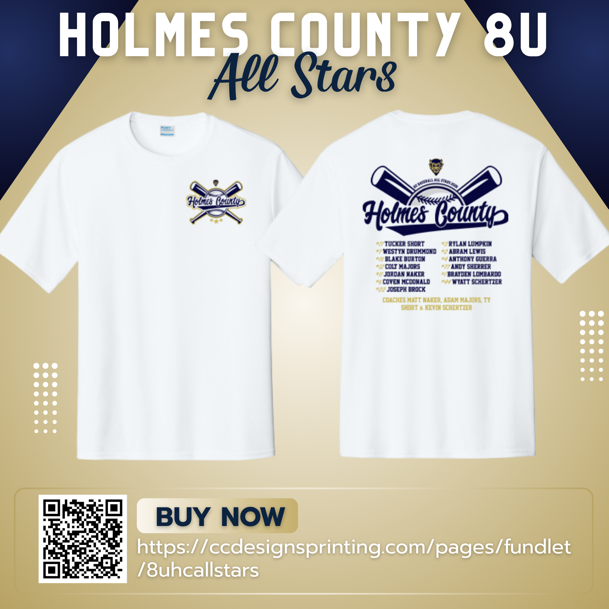 Holmes County 8U Baseball 2026 Drifit PC380