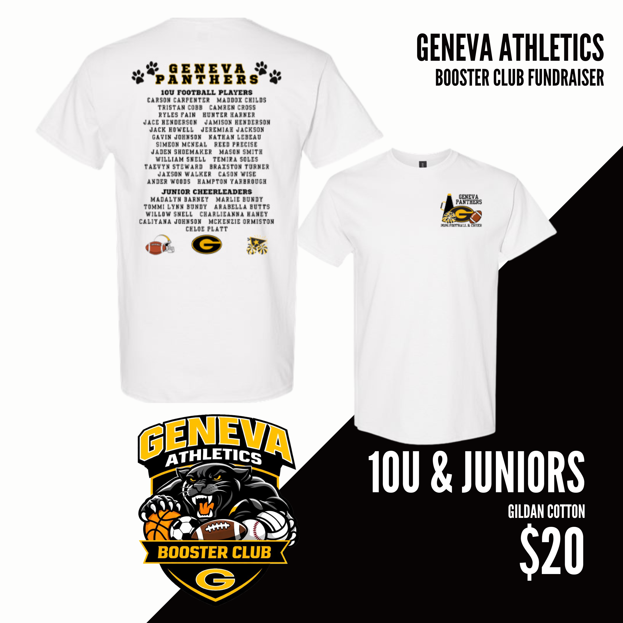 10U Football & Junior Cheerleaders Spirit Shirt (5000)