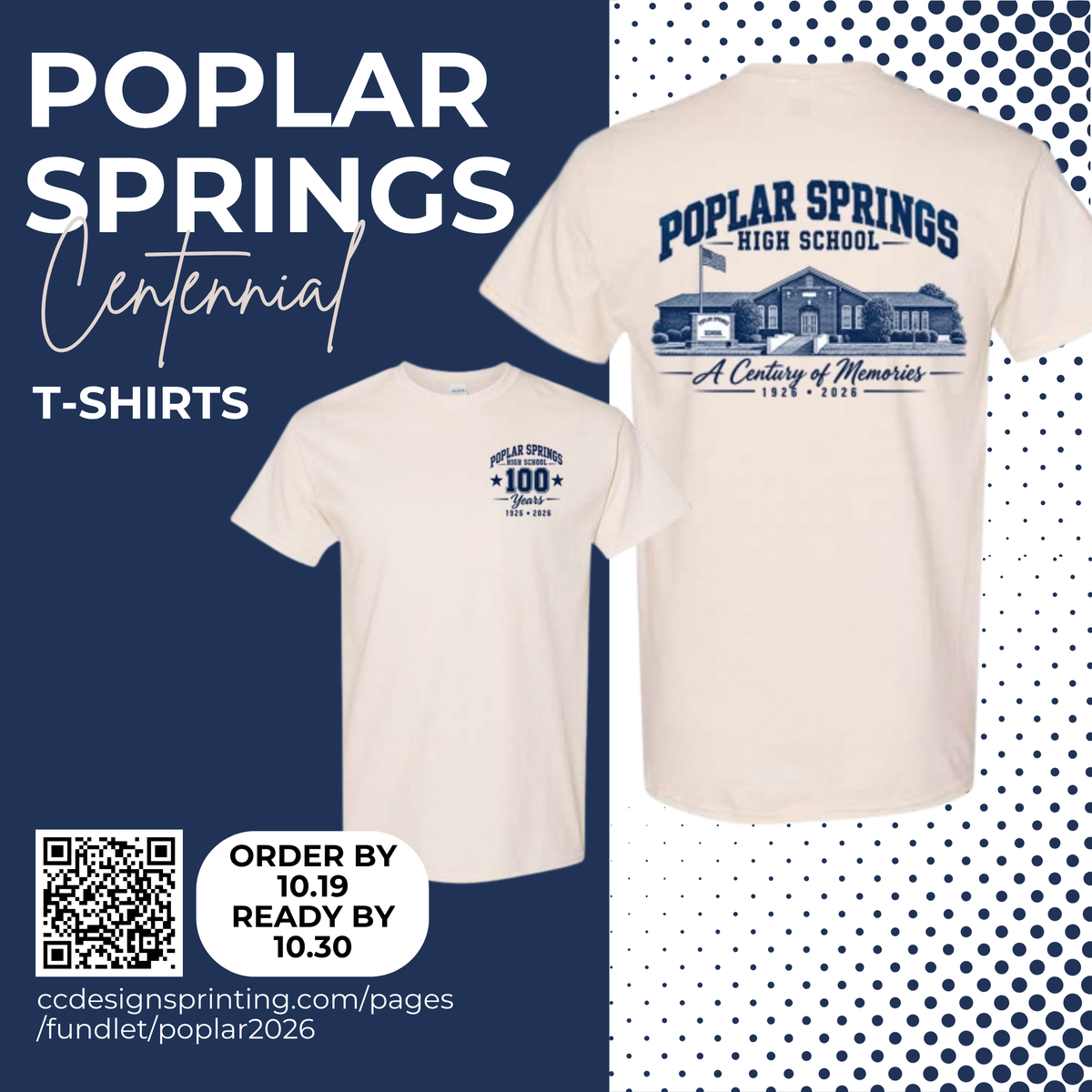Poplar Springs Centennial T-Shirt (5000)
