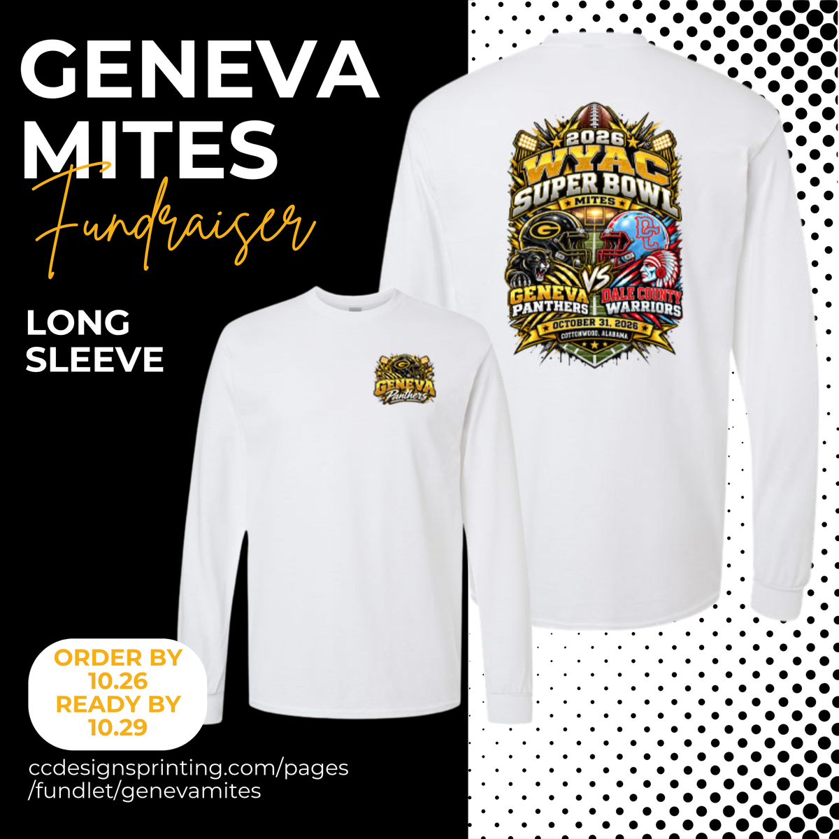 Geneva Mites Super Bowl Long Sleeve T-Shirt