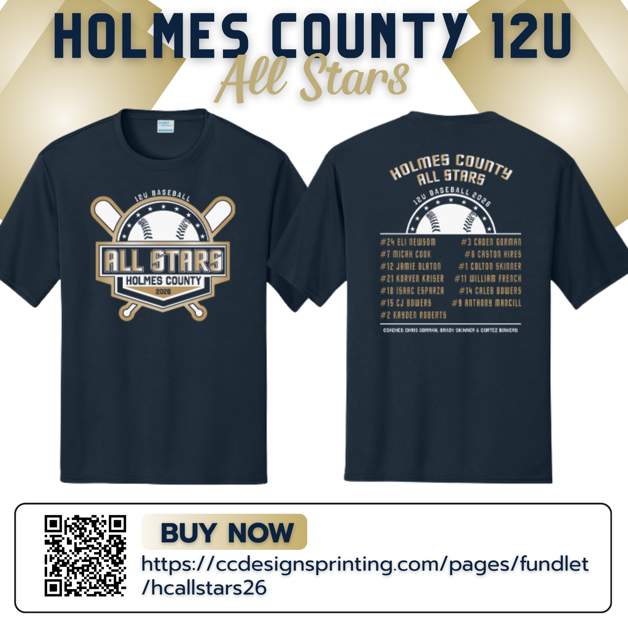 Holmes County 12U Baseball 2026 Drifit PC380