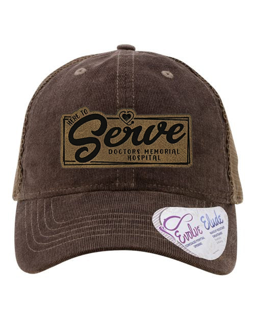 Corduroy Ponytail Hat with Leather Patch (#34195)