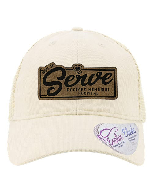 Corduroy Ponytail Hat with Leather Patch (#34195)