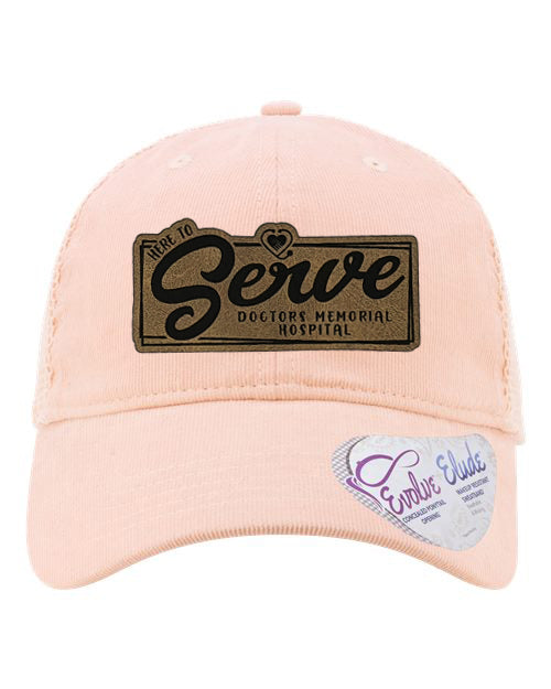 Corduroy Ponytail Hat with Leather Patch (#34195)