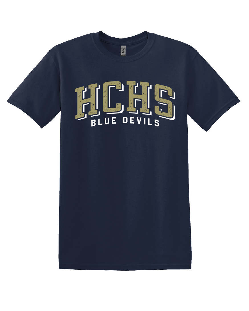HCHS Block Distressed Design Gildan T-Shirt