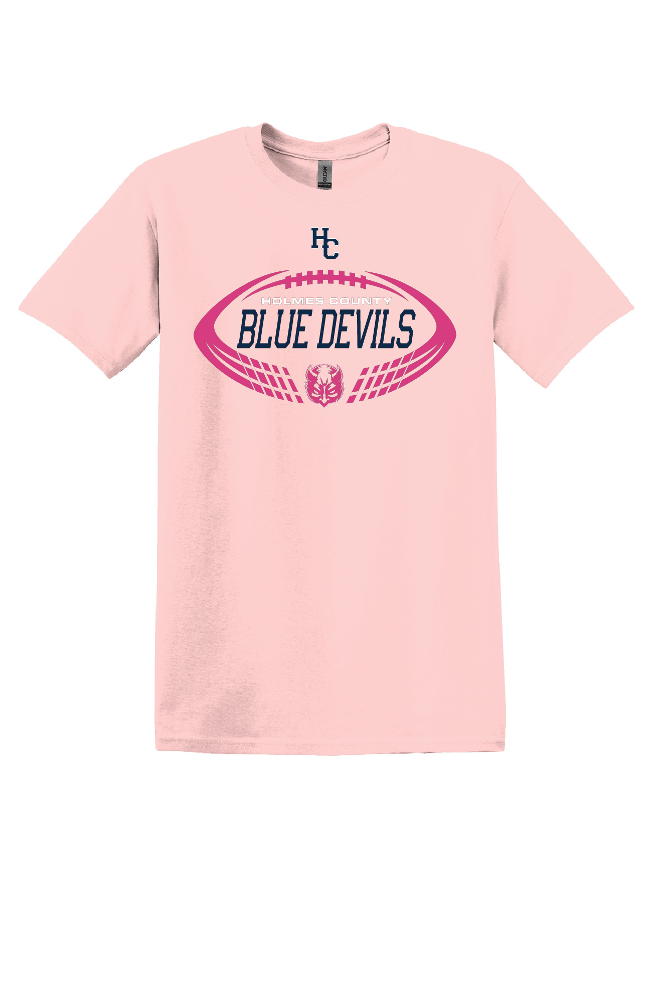 Holmes County Blue Devils Pink T-Shirt