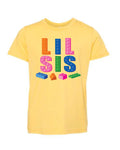 "Lil Sis" Block Letter Bella Canvas Yellow Short Sleeve T-Shirt